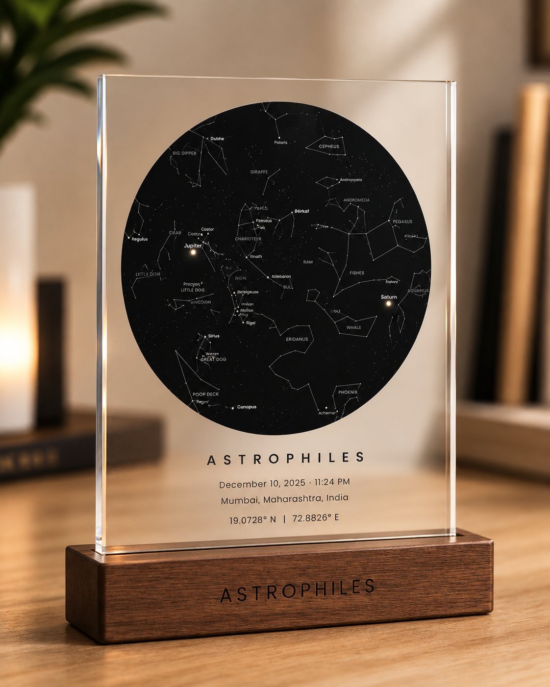 Personalized star chart keepsake