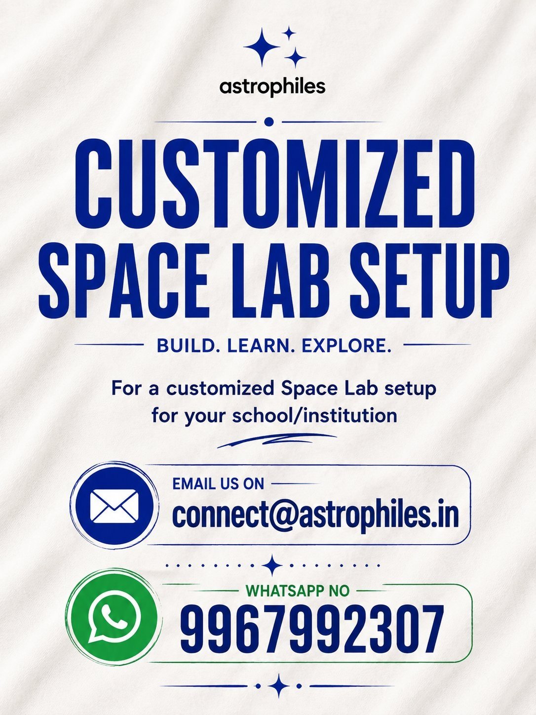 Customized Space Lab setup for schools and institutions